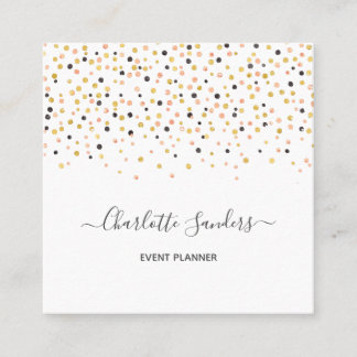 Trendy pink gold glitter confetti business card