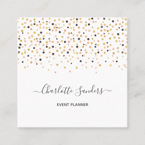 Trendy pink gold glitter confetti  business card