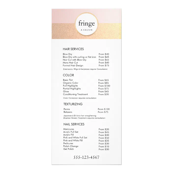 Trendy Pink Gold Salon Spa Price List Service Menu Zazzle Com Trendy Pink Gold Salon Spa Price List Service Menu Zazzle Com