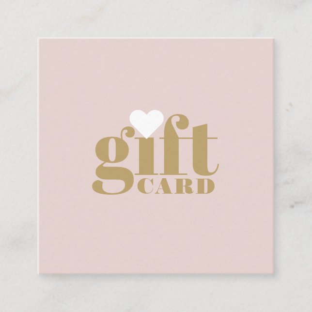 Trendy pink gold typography salon gift certificate (Front)