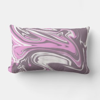 Trendy Pink Gray White Marble Lumbar