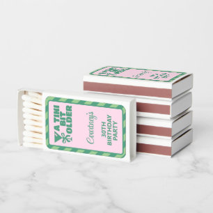 Trendy Pink & Green A Tini Bit Older 30th Birthday Matchboxes