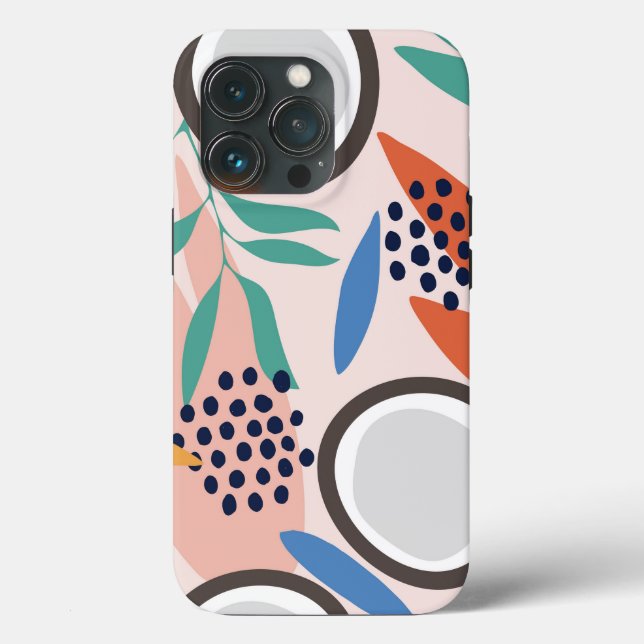 Trendy Pink Green Blue Blush Coconut Tough Case (Back)