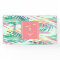 Trendy Pink & Green Watercolor Tropical Palm Leaf