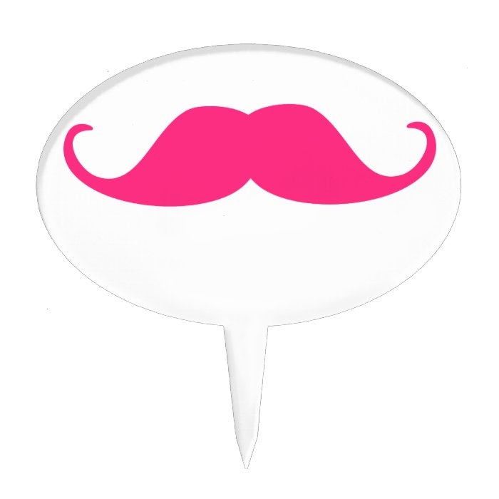 Trendy Pink Handlebar Mustache Cake Topper