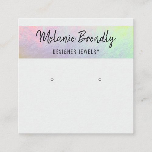 Trendy Pink Holographic Earring Display  Square Business Card