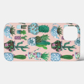 Trendy pink house plants Cactus pattern Case-Mate iPhone Case (Back (Horizontal))
