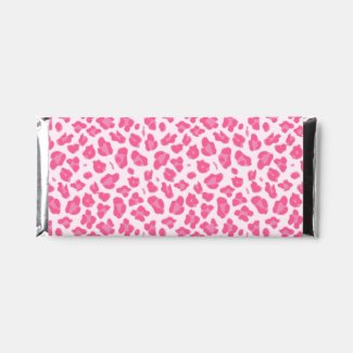 Trendy Pink Leopard Print Hershey Bar Favors