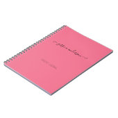 Trendy Pink Modern Handwriting Calligraphy Script Notebook (Left Side)