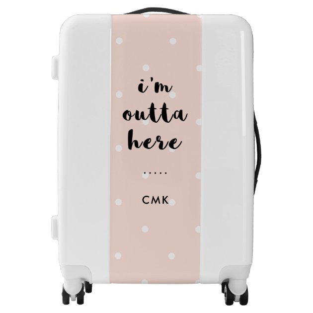 pink polka dot luggage