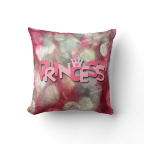 Trendy Pink Princess Bokeh Throw Pillow