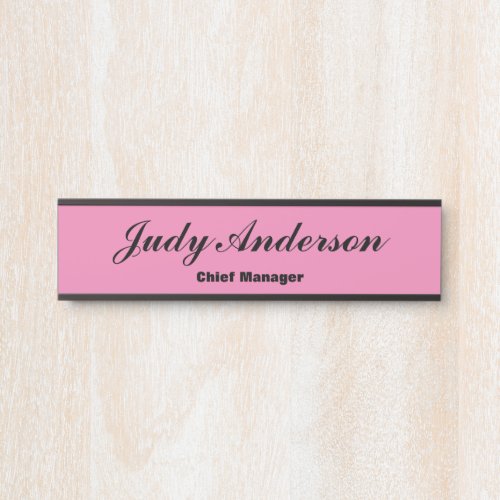 Trendy Pink Professional Plain Claasical Hnadwrite Door Sign