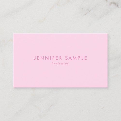 Trendy Pink Professional Simple Template Modern Business Card