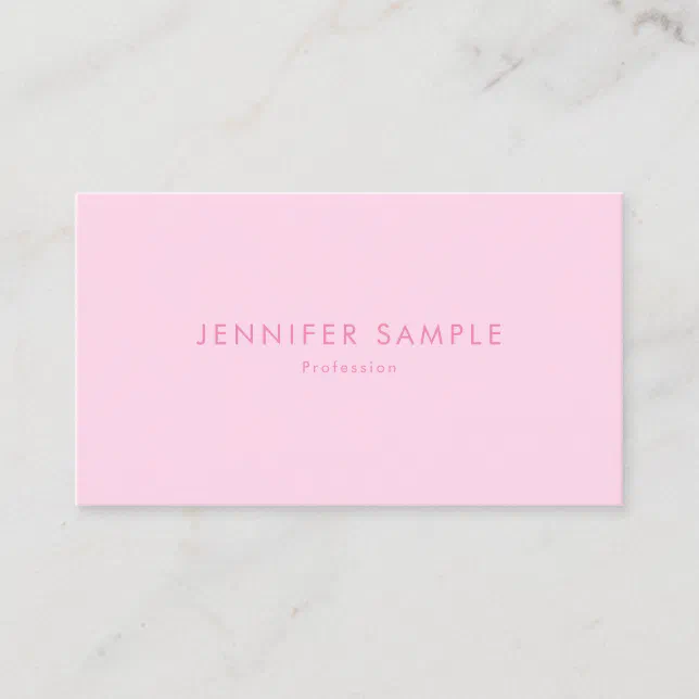 Trendy Pink Professional Simple Template Modern Business Card | Zazzle