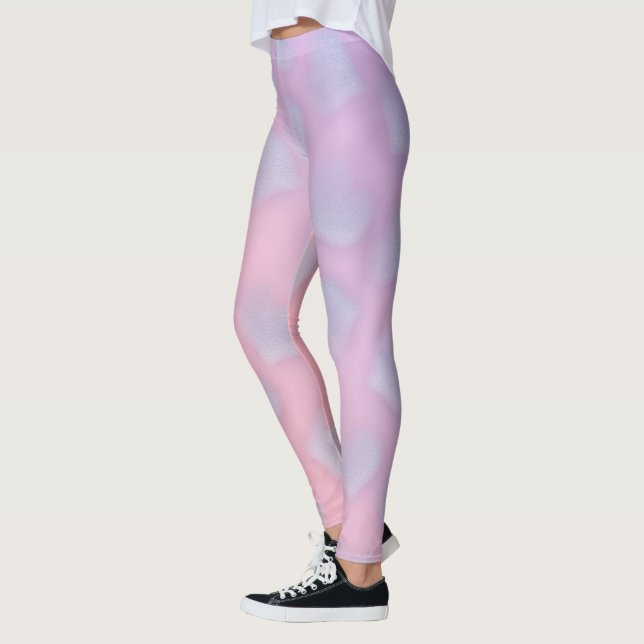 Trendy Pink Purple Heart Leggings (Left)