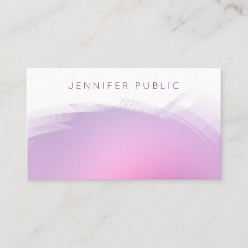 Trendy Pink Purple Modern Elegant Professional Business Card