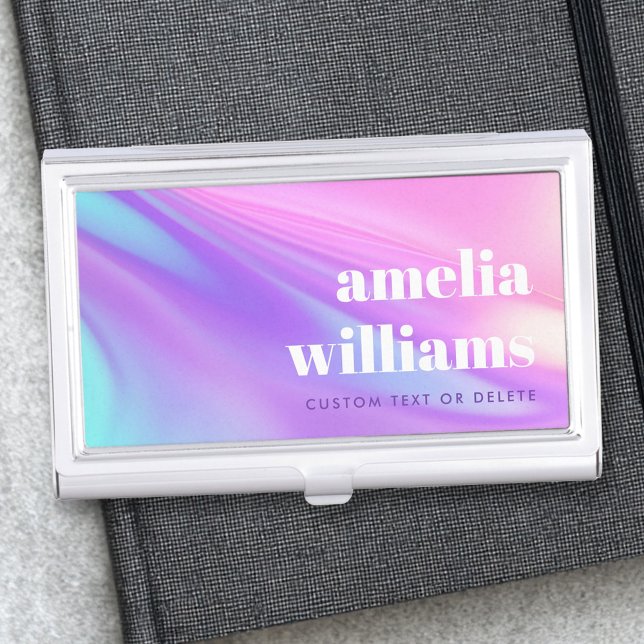 Trendy pink purple pastel gradient business card case (Trendy pink purple pastel gradient business card case)