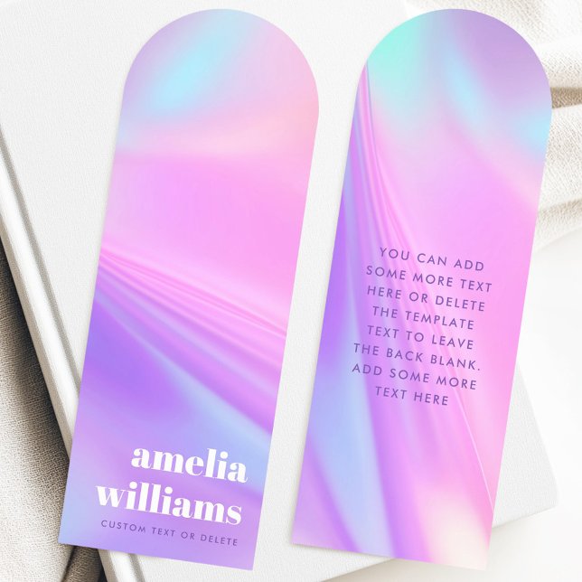Trendy pink purple pastel gradient name quote bookmarks (Trendy pink purple pastel gradient name quote bookmarks)