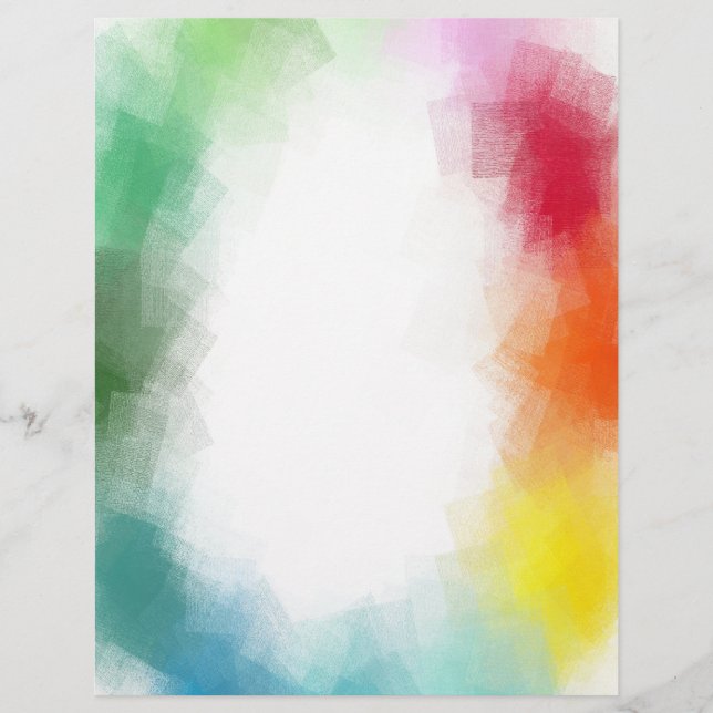 Trendy Pink Red Blue Green Yellow Modern Colorful Letterhead (Front)