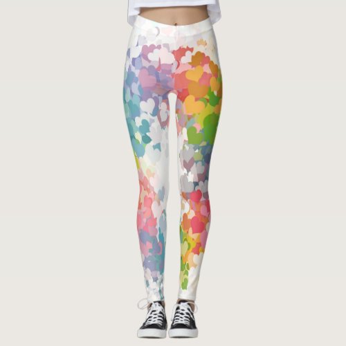 Trendy Pink Red Blue Yellow Green Colors Modern Leggings