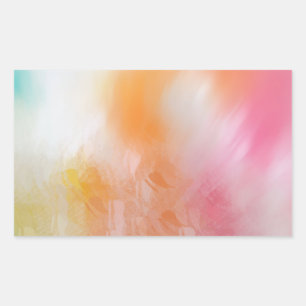 Trendy Pink Red Yellow Blue Abstract Colorful Rectangular Sticker