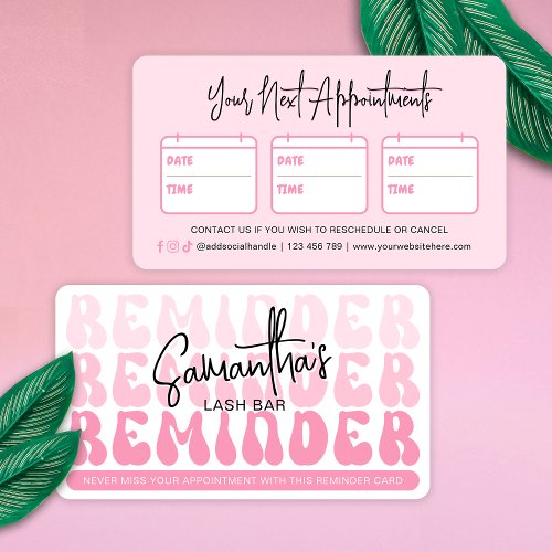 Trendy Pink Retro Cosmetologist Beauty Salon Spa Appointment Card