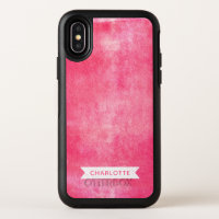 Trendy Pink Rolled Ink OtterBox Symmetry iPhone X Case