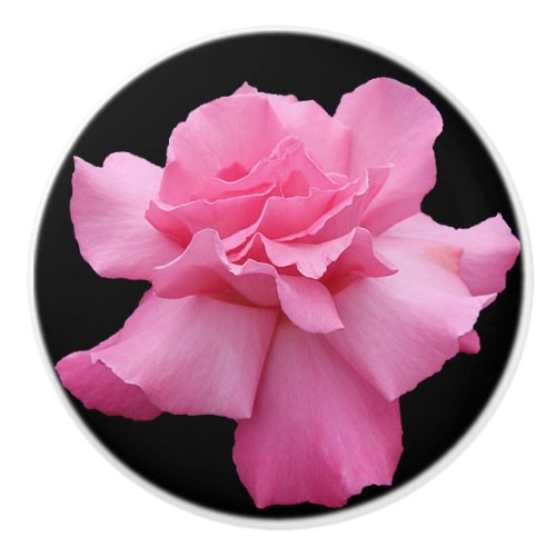 Trendy pink rose ceramic cute boho floral white  ceramic knob