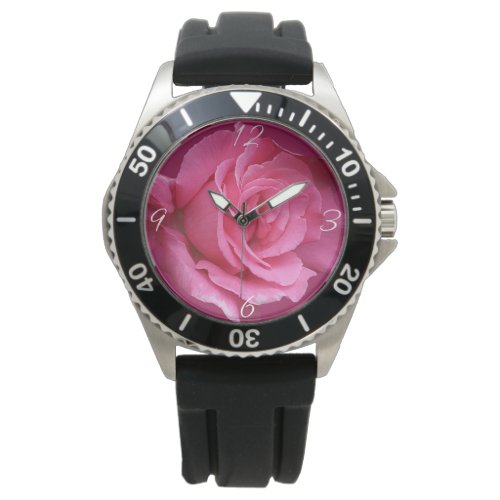 Trendy pink rose floral modern boho beautiful watch