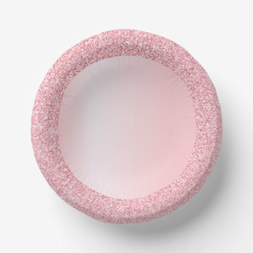 Trendy Pink Rose Gold Color Glitter Blank Template Paper Bowls