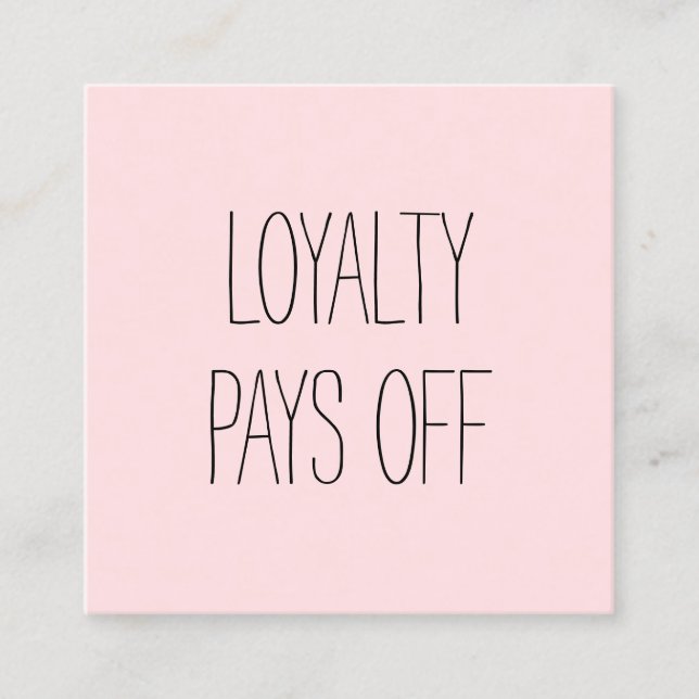 Trendy pink simple modern minimalist loyalty card (Front)