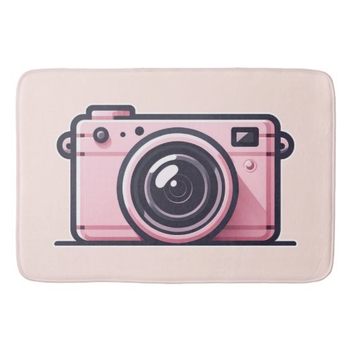 Trendy Pink Snapshot Shoot Camera Photography  Bath Mat