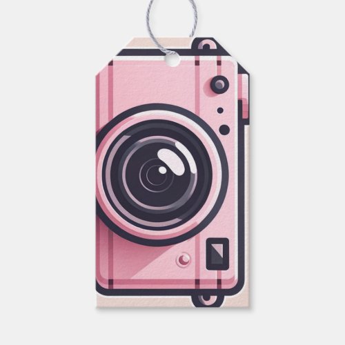 Trendy Pink Snapshot Shoot Camera Photography  Gift Tags