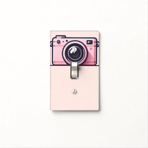 Trendy Pink Snapshot Shoot Camera Photography  Light Switch Cover