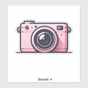 Trendy Pink Snapshot Shoot Camera Photography Sticker