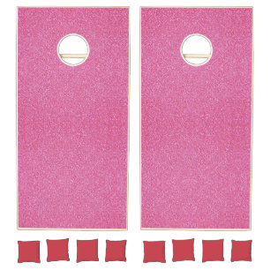 Trendy Pink Sparkle Glitter Cornhole Set