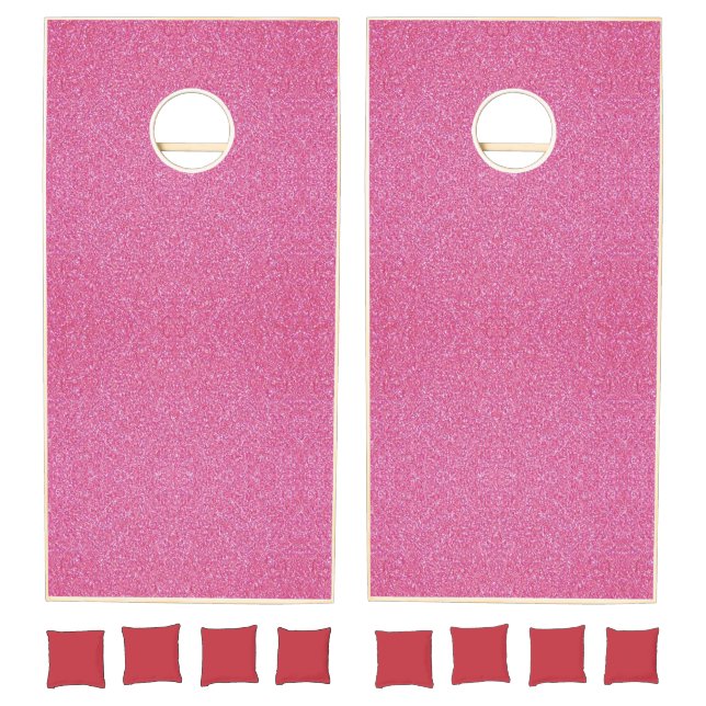 Trendy Pink Sparkle Glitter Cornhole Set (Set)