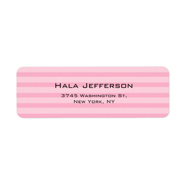 Trendy Pink Stripes Feminine Elegant Modern Style Label (Front)