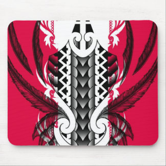 Trendy pink tattoo designs with polynesian tribals mouse pad