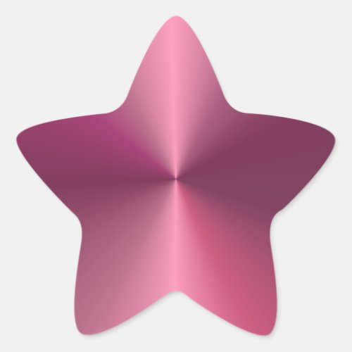 Trendy Pink Template Modern Metallic Look Blank Star Sticker