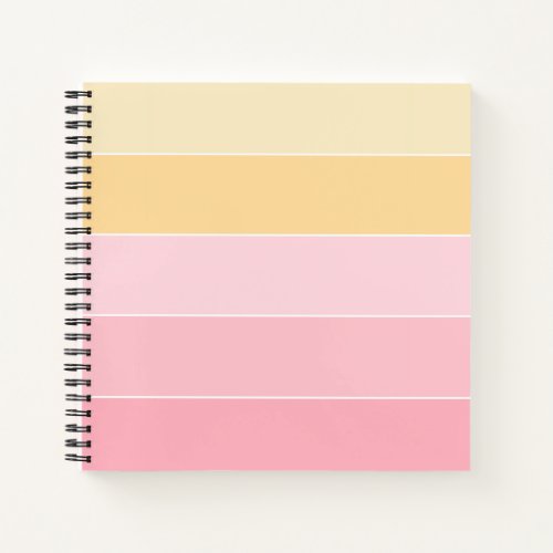 Trendy Pink Vanilla Yellow White Striped Elegant Notebook