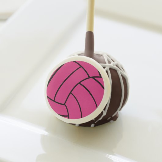 Trendy Pink Volleyball Cake Pops (Front Insitu)