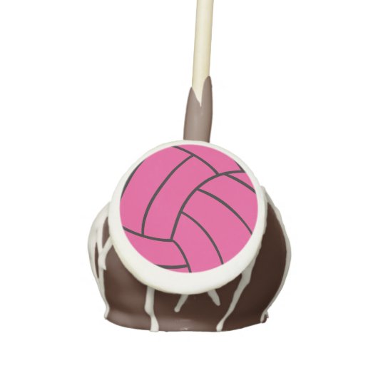 Trendy Pink Volleyball Cake Pops (Front)