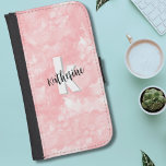 Trendy Pink Watercolor Initial Monogram Galaxy S4 Wallet Case<br><div class="desc">A soft blush pink watercolor backdrop provides the canvas for a cute and contemporary monogram phone case, featuring initials and name. The monogram's black and white color palette, composed of clean modern fonts mixed with a script font, exudes a simple yet fun charm. Whether you want to use your first...</div>