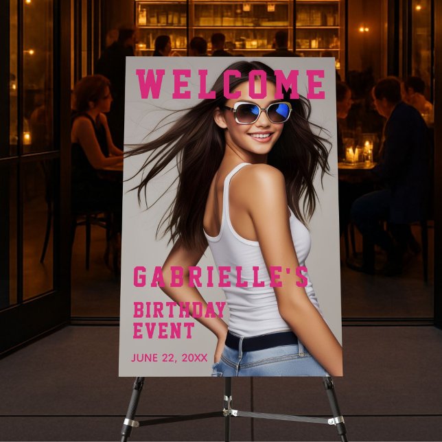 Trendy Pink Welcome Birthday Poster (Creator Uploaded)
