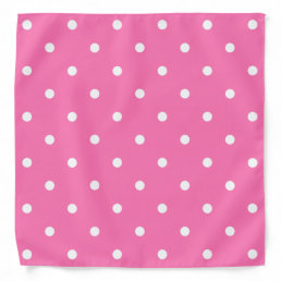 Trendy Pink White Polka Dots Rustic Chic Template Bandana