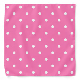 Trendy Pink White Polka Dots Rustic Chic Template Bandana