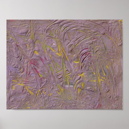 Trendy Pink Yellow Green Modern Abstract Art Poster