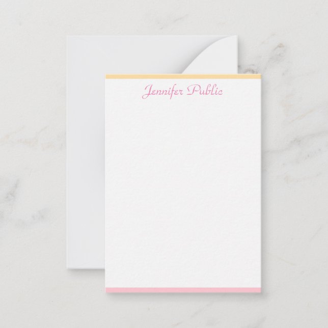 Trendy Pink Yellow Modern Handwritten Template (Front)