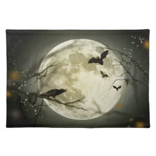 Trendy Placemat  Halloween moon bat autumn stars